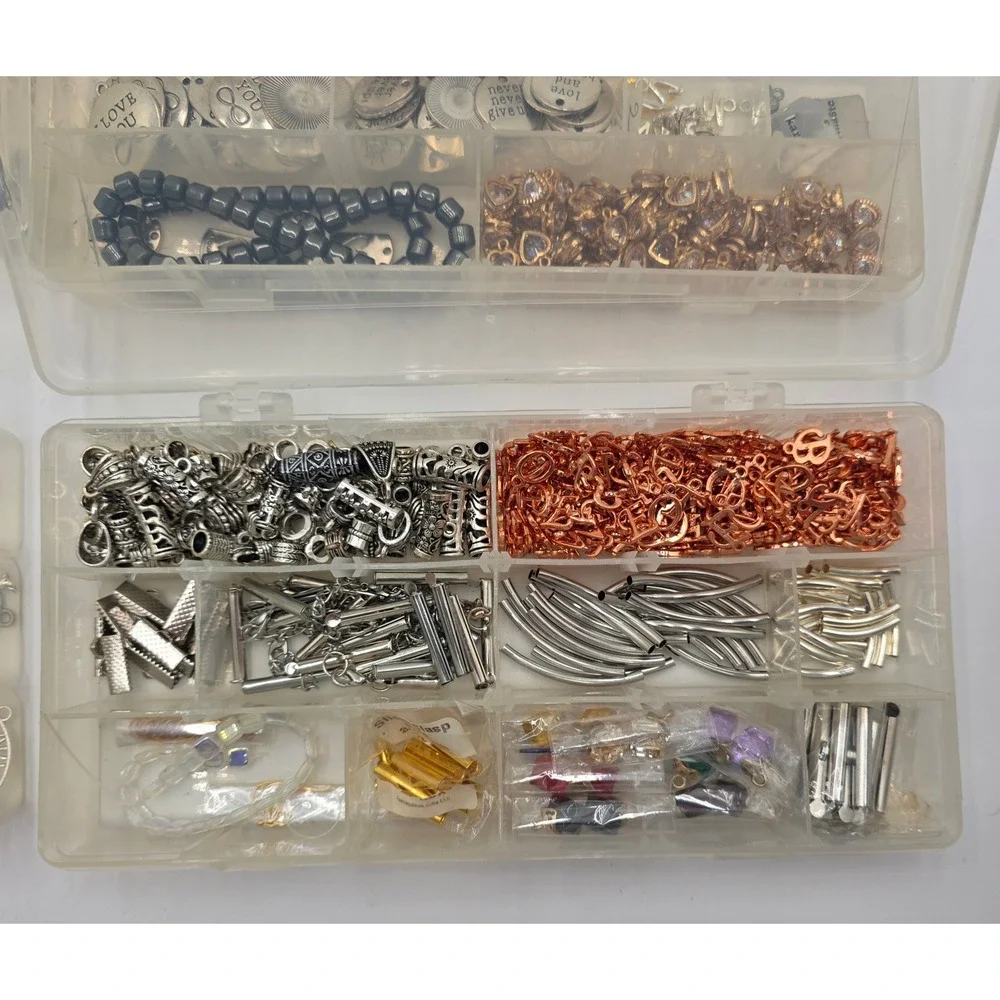 Jewelry Making Supply Lot of 900pc Beads Charms Findings Tree of Life Rhinestone